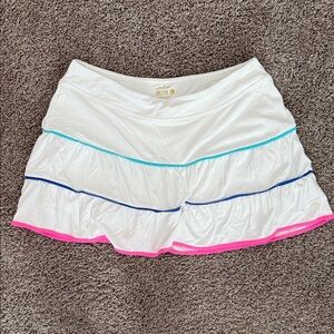 NWT Lilly Pulitzer Women's White Skort with Pink and Blue Trim